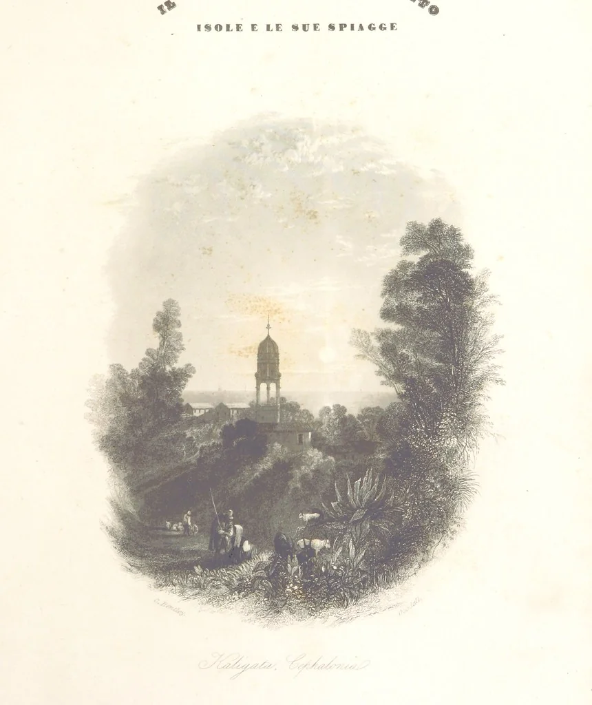 An illustration from Il Mediterraneo illustrato, le sue isole e le sue spiagge ... opera illustrata da sessantaquattro magnifiche incisioni in acciaio eseguite dai più distinti artisti di Londra, su i disegni originali levati sopra luogo dai sigg. W. L. Leitch, Sir Grenville Temple, Baronetto, e Allen ... preceduta da un saggio storico sul Mediterraneo, e compilata dal bibliofilo M. Malagoli Vecchi sulle tracce del signor C. Pellé, etc, 1841, leaf 11