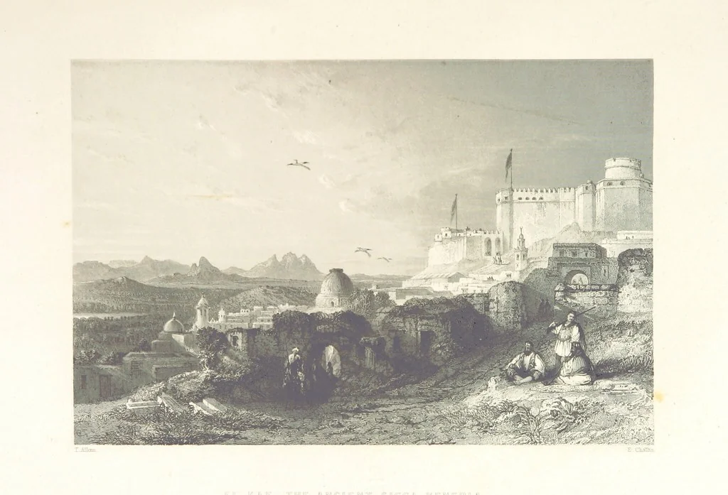 An illustration from Il Mediterraneo illustrato, le sue isole e le sue spiagge ... opera illustrata da sessantaquattro magnifiche incisioni in acciaio eseguite dai più distinti artisti di Londra, su i disegni originali levati sopra luogo dai sigg. W. L. Leitch, Sir Grenville Temple, Baronetto, e Allen ... preceduta da un saggio storico sul Mediterraneo, e compilata dal bibliofilo M. Malagoli Vecchi sulle tracce del signor C. Pellé, etc, 1841, leaf 153