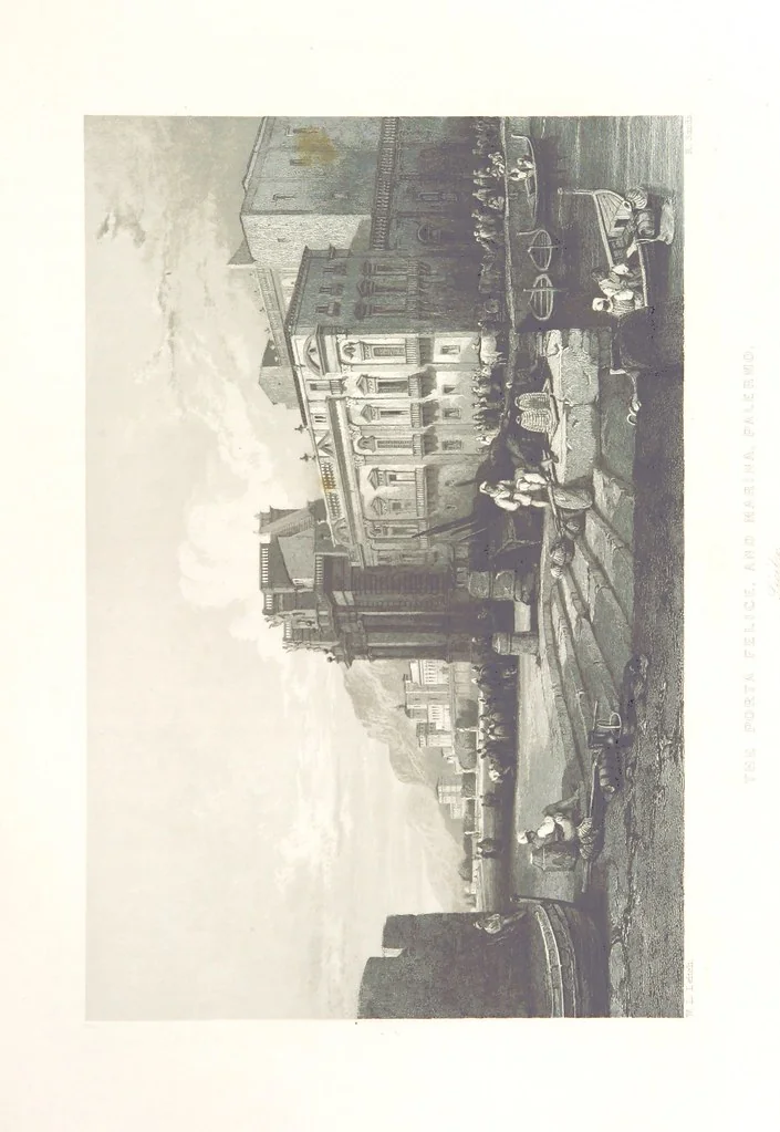 An illustration from Il Mediterraneo illustrato, le sue isole e le sue spiagge ... opera illustrata da sessantaquattro magnifiche incisioni in acciaio eseguite dai più distinti artisti di Londra, su i disegni originali levati sopra luogo dai sigg. W. L. Leitch, Sir Grenville Temple, Baronetto, e Allen ... preceduta da un saggio storico sul Mediterraneo, e compilata dal bibliofilo M. Malagoli Vecchi sulle tracce del signor C. Pellé, etc, 1841, leaf 247