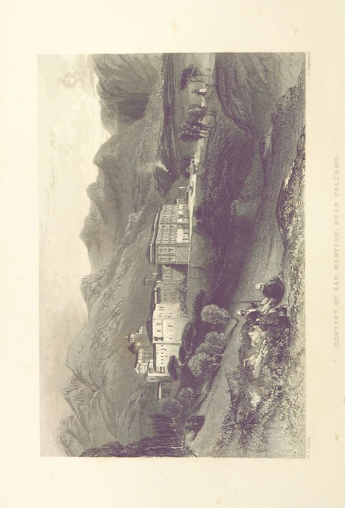 An illustration from Il Mediterraneo illustrato, le sue isole e le sue spiagge ... opera illustrata da sessantaquattro magnifiche incisioni in acciaio eseguite dai più distinti artisti di Londra, su i disegni originali levati sopra luogo dai sigg. W. L. Leitch, Sir Grenville Temple, Baronetto, e Allen ... preceduta da un saggio storico sul Mediterraneo, e compilata dal bibliofilo M. Malagoli Vecchi sulle tracce del signor C. Pellé, etc, 1841, leaf 262