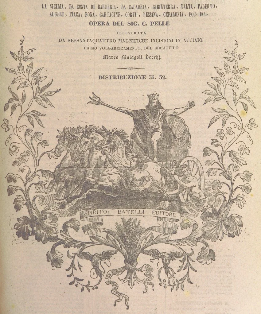 An illustration from Il Mediterraneo illustrato, le sue isole e le sue spiagge ... opera illustrata da sessantaquattro magnifiche incisioni in acciaio eseguite dai più distinti artisti di Londra, su i disegni originali levati sopra luogo dai sigg. W. L. Leitch, Sir Grenville Temple, Baronetto, e Allen ... preceduta da un saggio storico sul Mediterraneo, e compilata dal bibliofilo M. Malagoli Vecchi sulle tracce del signor C. Pellé, etc, 1841, leaf 407