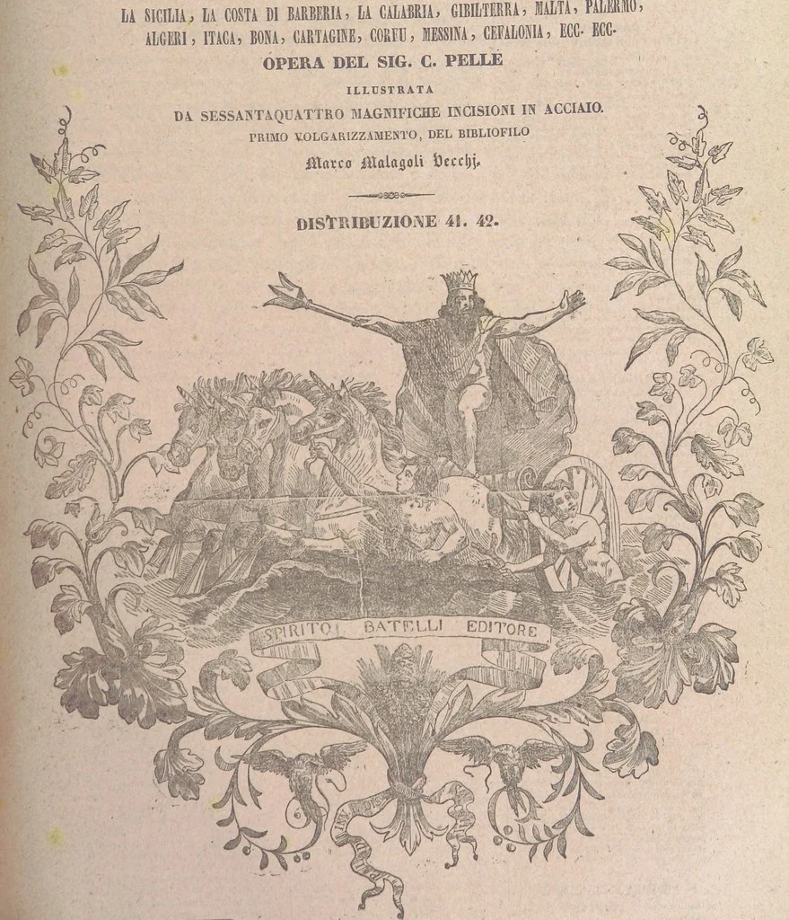 An illustration from Il Mediterraneo illustrato, le sue isole e le sue spiagge ... opera illustrata da sessantaquattro magnifiche incisioni in acciaio eseguite dai più distinti artisti di Londra, su i disegni originali levati sopra luogo dai sigg. W. L. Leitch, Sir Grenville Temple, Baronetto, e Allen ... preceduta da un saggio storico sul Mediterraneo, e compilata dal bibliofilo M. Malagoli Vecchi sulle tracce del signor C. Pellé, etc, 1841, leaf 517