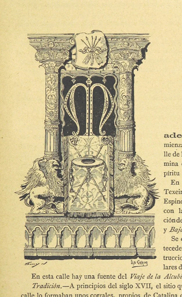 An illustration from Las Calles de Madrid. Noticias, tradiciones y curiosidades ... Dibujos de La Cerda, 1889, leaf 327