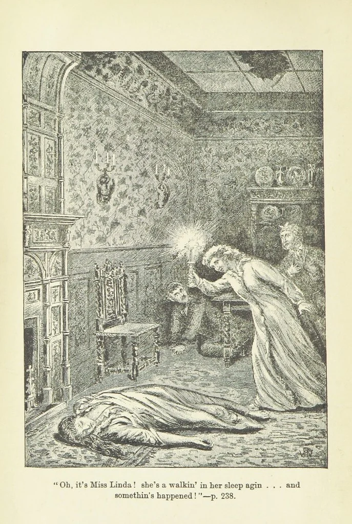 An illustration from The Curse of the Fevrills. [A tale, 1888, leaf 8