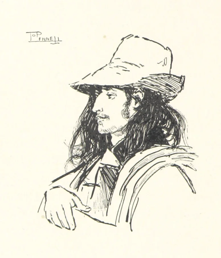 An illustration from To Gipsyland ... Illustrated by J. Pennell, 1893, leaf 126