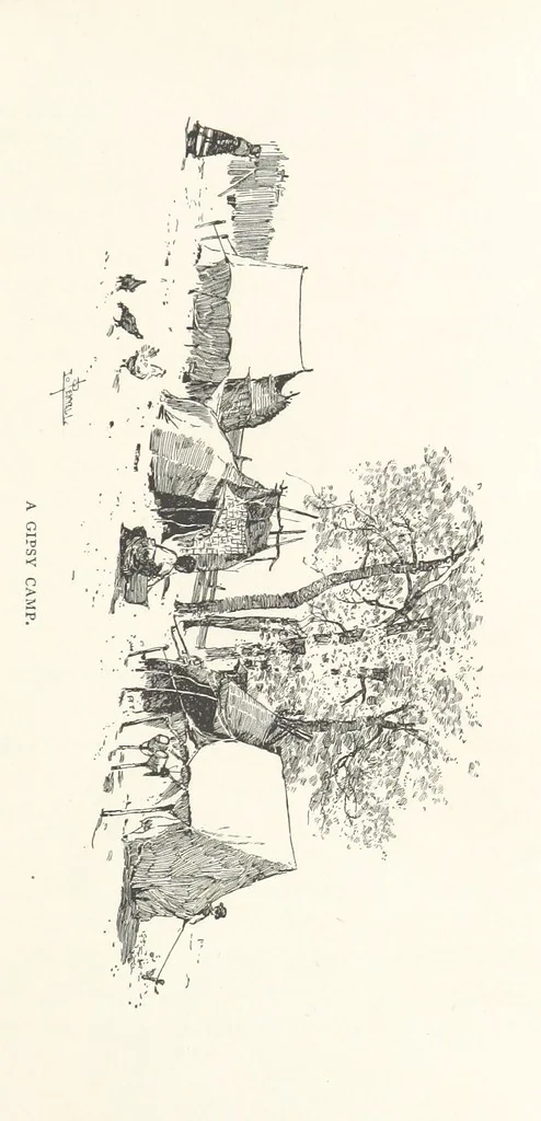 An illustration from To Gipsyland ... Illustrated by J. Pennell, 1893, leaf 15