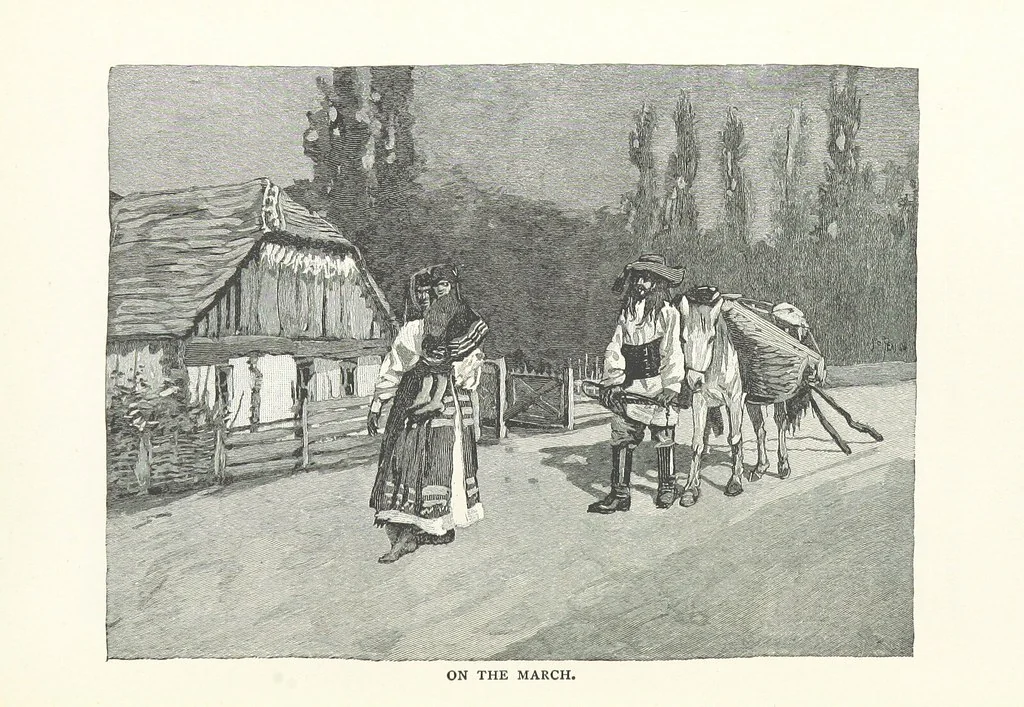 An illustration from To Gipsyland ... Illustrated by J. Pennell, 1893, leaf 183