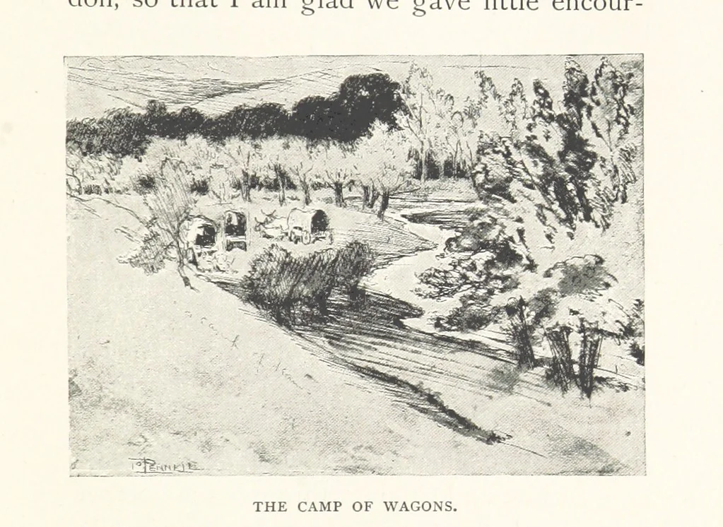 An illustration from To Gipsyland ... Illustrated by J. Pennell, 1893, leaf 193