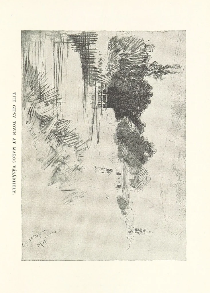 An illustration from To Gipsyland ... Illustrated by J. Pennell, 1893, leaf 211