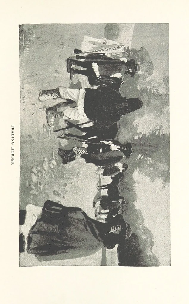 An illustration from To Gipsyland ... Illustrated by J. Pennell, 1893, leaf 217