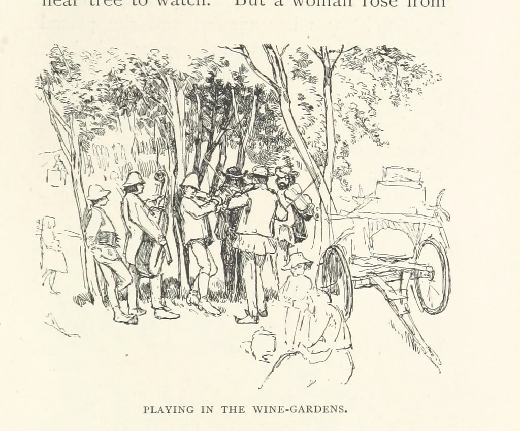 An illustration from To Gipsyland ... Illustrated by J. Pennell, 1893, leaf 239