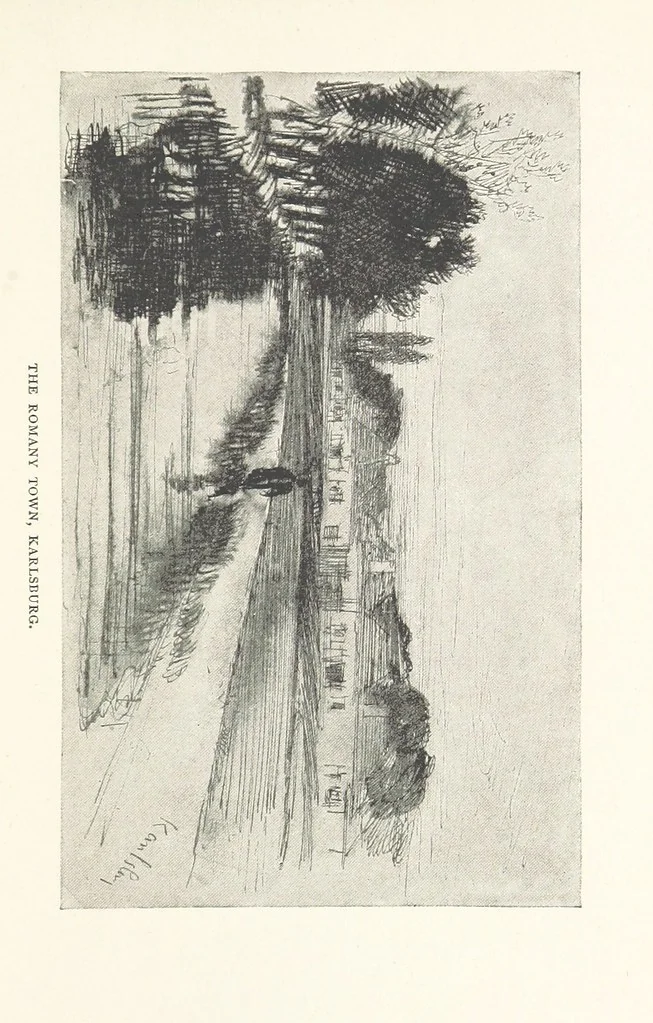 An illustration from To Gipsyland ... Illustrated by J. Pennell, 1893, leaf 249