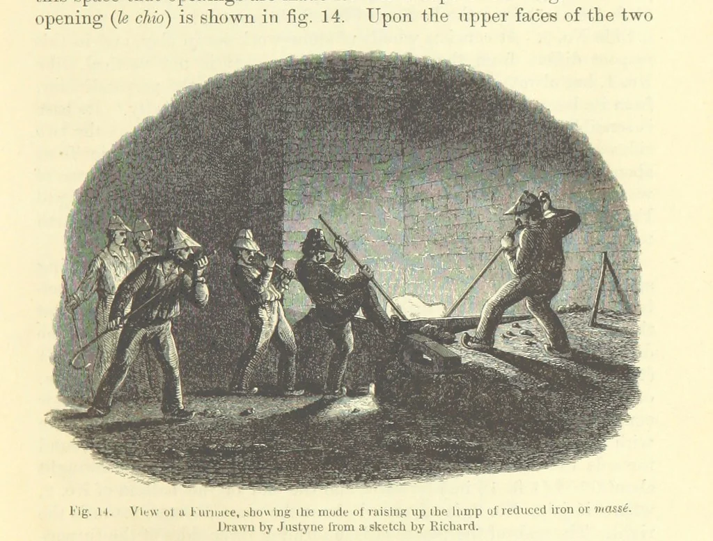 An illustration from Metallurgy. The art of extracting metals from their ores, and adapting them to various purposes of manufacture, etc, 1861, leaf 307