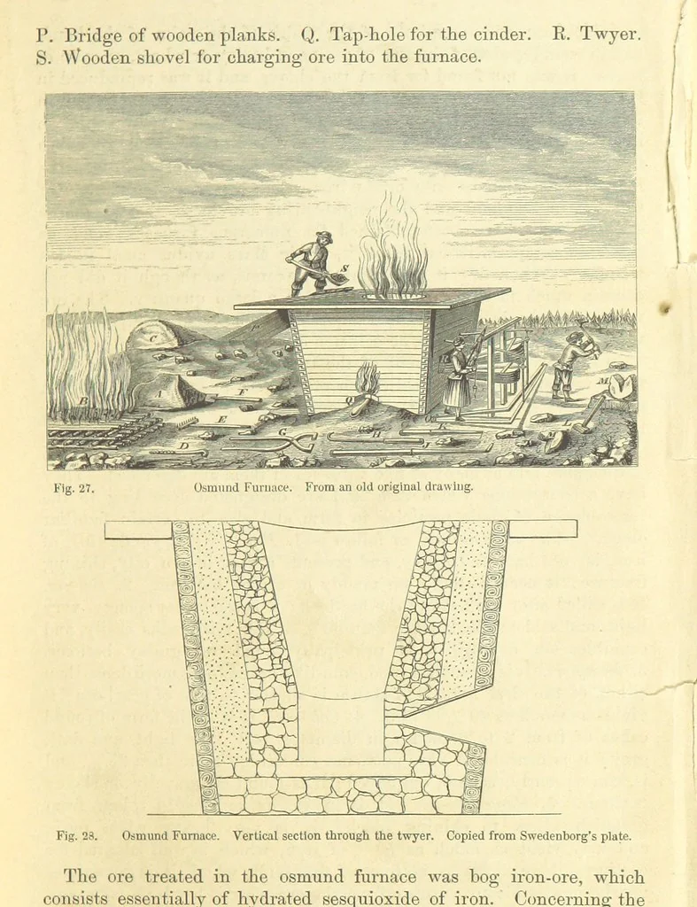 An illustration from Metallurgy. The art of extracting metals from their ores, and adapting them to various purposes of manufacture, etc, 1861, leaf 345