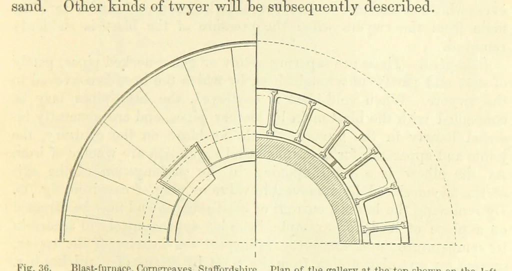 An illustration from Metallurgy. The art of extracting metals from their ores, and adapting them to various purposes of manufacture, etc, 1861, leaf 381