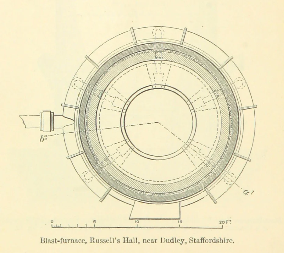 An illustration from Metallurgy. The art of extracting metals from their ores, and adapting them to various purposes of manufacture, etc, 1861, leaf 388