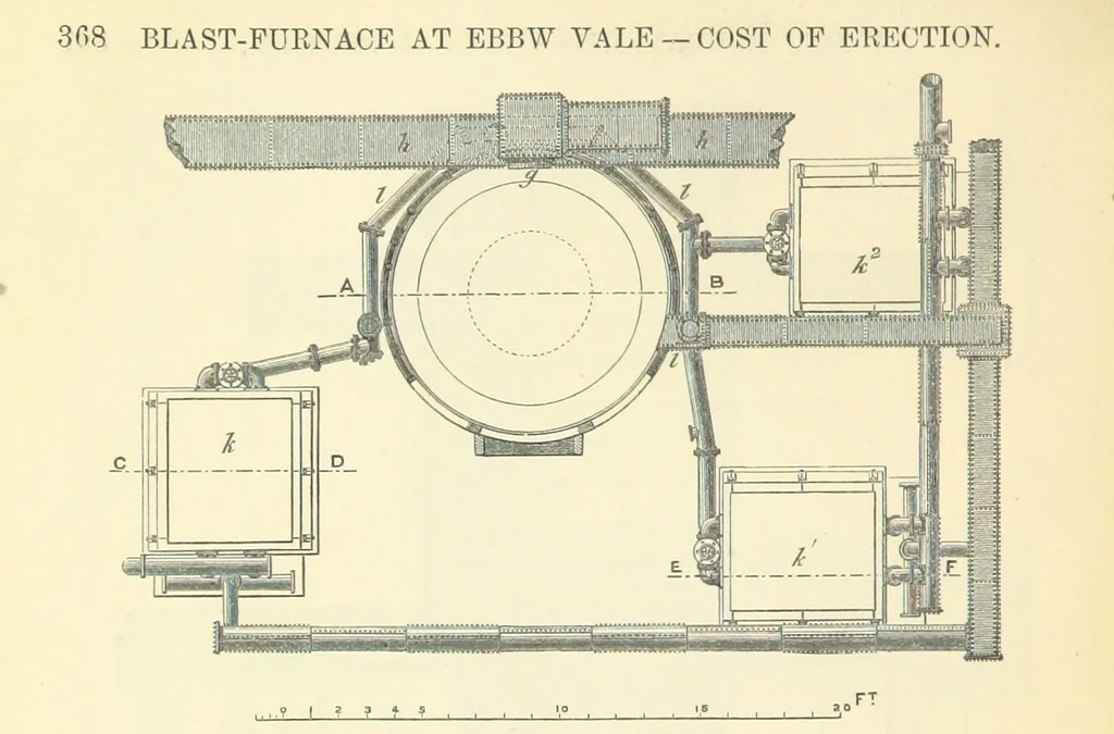 An illustration from Metallurgy. The art of extracting metals from their ores, and adapting them to various purposes of manufacture, etc, 1861, leaf 392