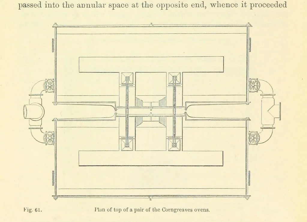 An illustration from Metallurgy. The art of extracting metals from their ores, and adapting them to various purposes of manufacture, etc, 1861, leaf 430
