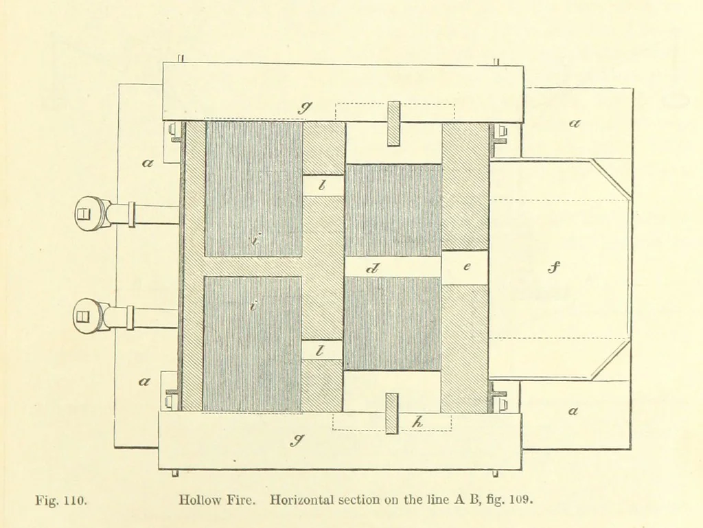 An illustration from Metallurgy. The art of extracting metals from their ores, and adapting them to various purposes of manufacture, etc, 1861, leaf 611