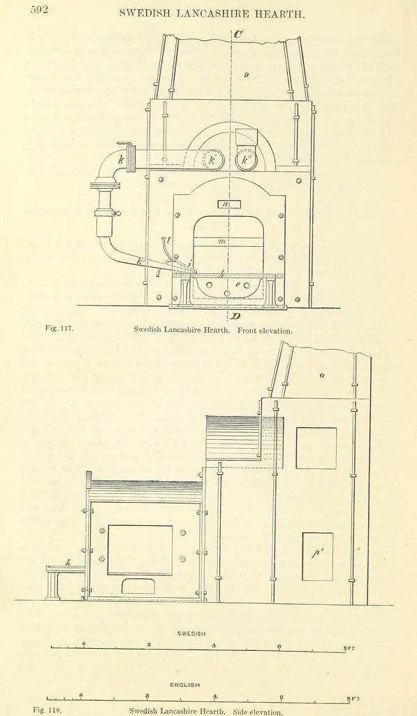 An illustration from Metallurgy. The art of extracting metals from their ores, and adapting them to various purposes of manufacture, etc, 1861, leaf 616