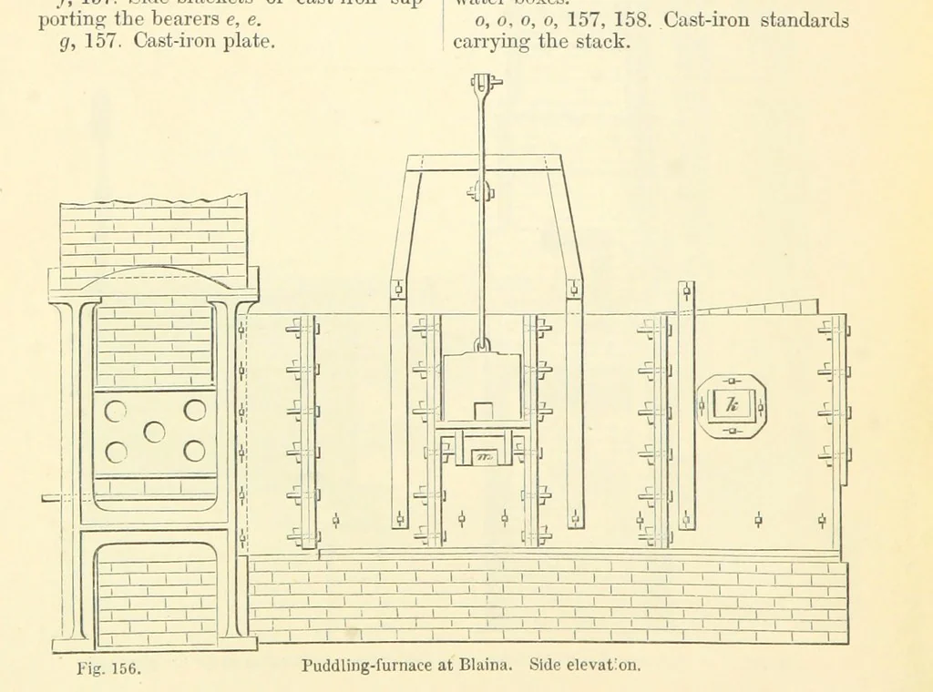 An illustration from Metallurgy. The art of extracting metals from their ores, and adapting them to various purposes of manufacture, etc, 1861, leaf 674
