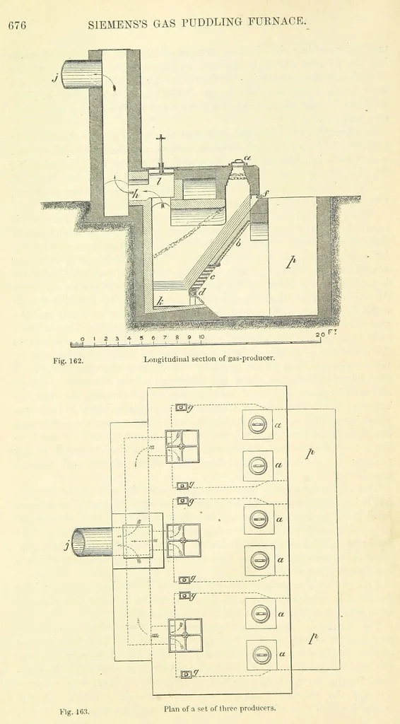 An illustration from Metallurgy. The art of extracting metals from their ores, and adapting them to various purposes of manufacture, etc, 1861, leaf 700