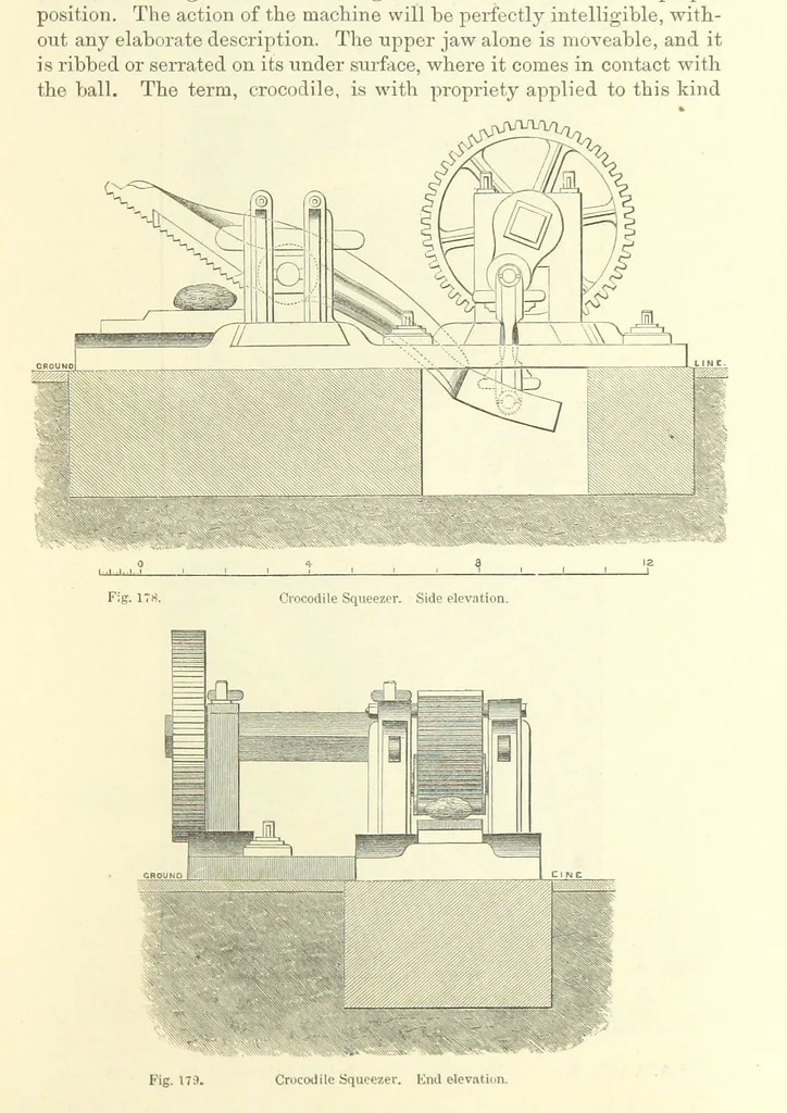 An illustration from Metallurgy. The art of extracting metals from their ores, and adapting them to various purposes of manufacture, etc, 1861, leaf 727