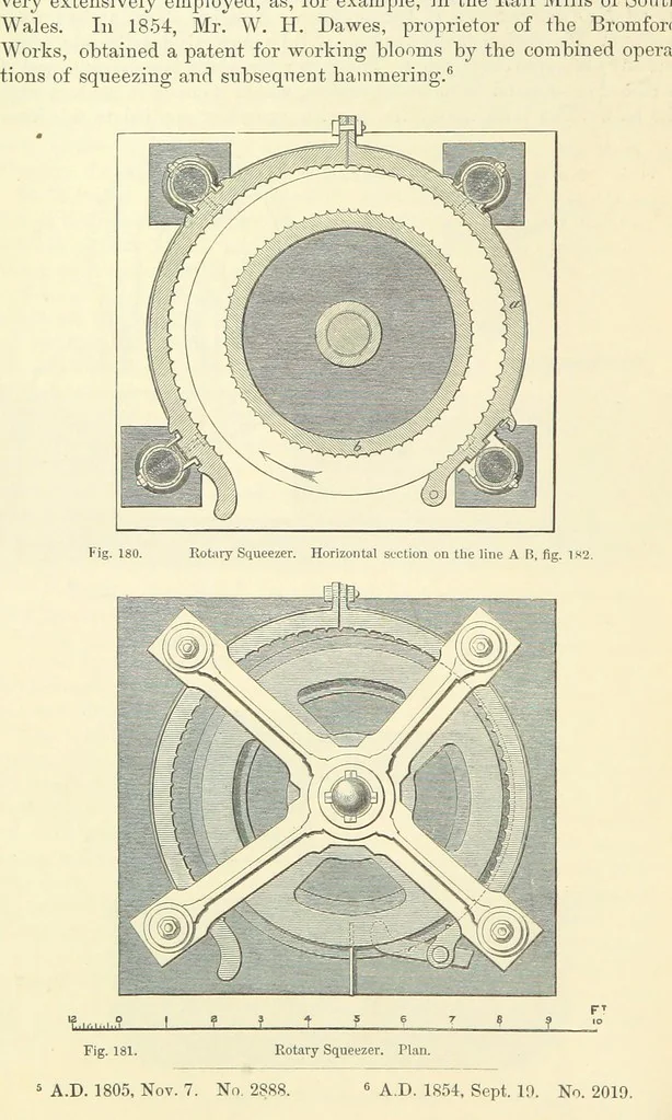 An illustration from Metallurgy. The art of extracting metals from their ores, and adapting them to various purposes of manufacture, etc, 1861, leaf 728
