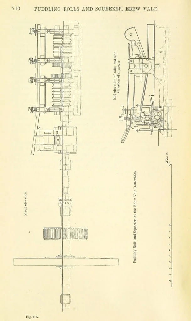 An illustration from Metallurgy. The art of extracting metals from their ores, and adapting them to various purposes of manufacture, etc, 1861, leaf 734