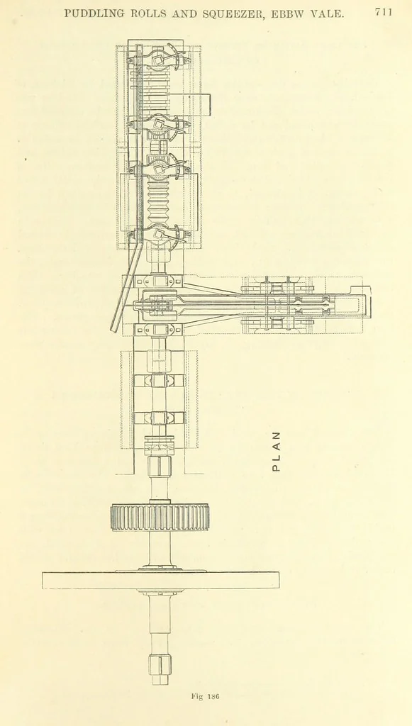 An illustration from Metallurgy. The art of extracting metals from their ores, and adapting them to various purposes of manufacture, etc, 1861, leaf 735