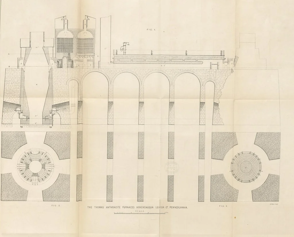 An illustration from Metallurgy. The art of extracting metals from their ores, and adapting them to various purposes of manufacture, etc, 1861, leaf 963