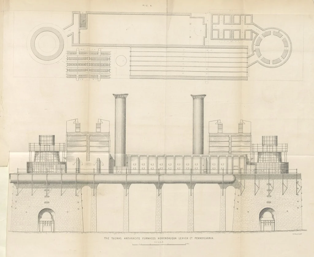 An illustration from Metallurgy. The art of extracting metals from their ores, and adapting them to various purposes of manufacture, etc, 1861, leaf 965