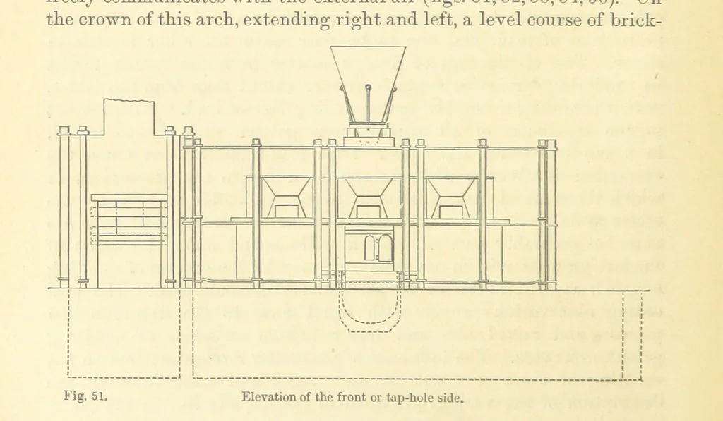 An illustration from Metallurgy. The art of extracting metals from their ores, and adapting them to various purposes of manufacture, etc, 1861, leaf 248