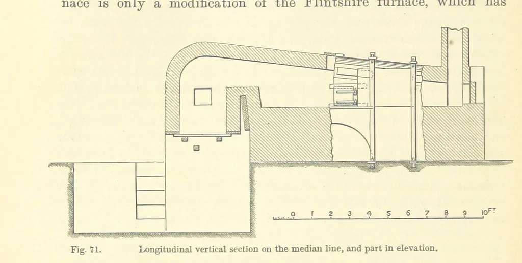 An illustration from Metallurgy. The art of extracting metals from their ores, and adapting them to various purposes of manufacture, etc, 1861, leaf 284