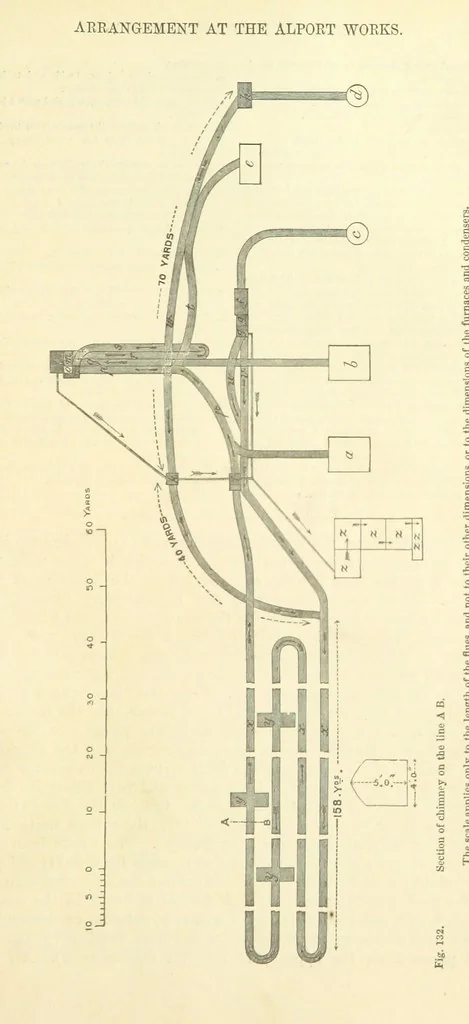 An illustration from Metallurgy. The art of extracting metals from their ores, and adapting them to various purposes of manufacture, etc, 1861, leaf 465