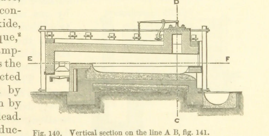 An illustration from Metallurgy. The art of extracting metals from their ores, and adapting them to various purposes of manufacture, etc, 1861, leaf 499