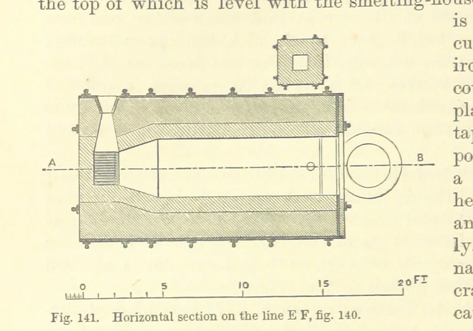 An illustration from Metallurgy. The art of extracting metals from their ores, and adapting them to various purposes of manufacture, etc, 1861, leaf 500