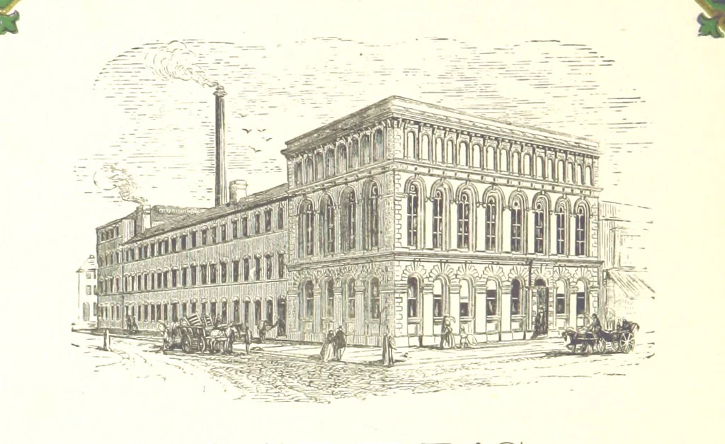 An illustration from London (illustrated). A complete guide to the leading hotels, places of amusement ... Also a directory ... of first-class reliable houses in the various branches of trade, 1872, leaf 176
