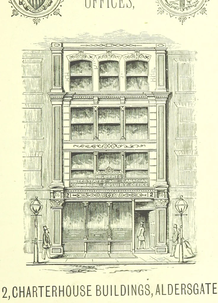 An illustration from London (illustrated). A complete guide to the leading hotels, places of amusement ... Also a directory ... of first-class reliable houses in the various branches of trade, 1872, leaf 243