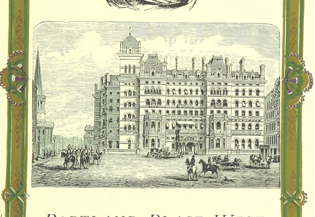 An illustration from London (illustrated). A complete guide to the leading hotels, places of amusement ... Also a directory ... of first-class reliable houses in the various branches of trade, 1872, leaf 33