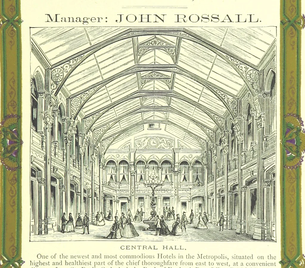 An illustration from London (illustrated). A complete guide to the leading hotels, places of amusement ... Also a directory ... of first-class reliable houses in the various branches of trade, 1872, leaf 37