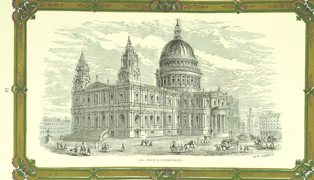 An illustration from London (illustrated). A complete guide to the leading hotels, places of amusement ... Also a directory ... of first-class reliable houses in the various branches of trade, 1872, leaf 75