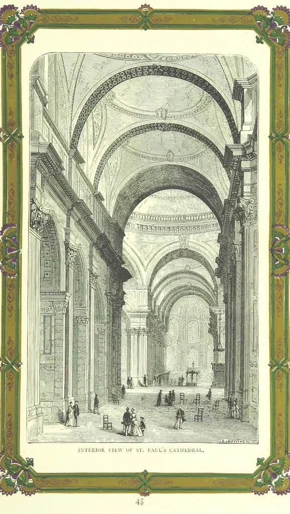 An illustration from London (illustrated). A complete guide to the leading hotels, places of amusement ... Also a directory ... of first-class reliable houses in the various branches of trade, 1872, leaf 77