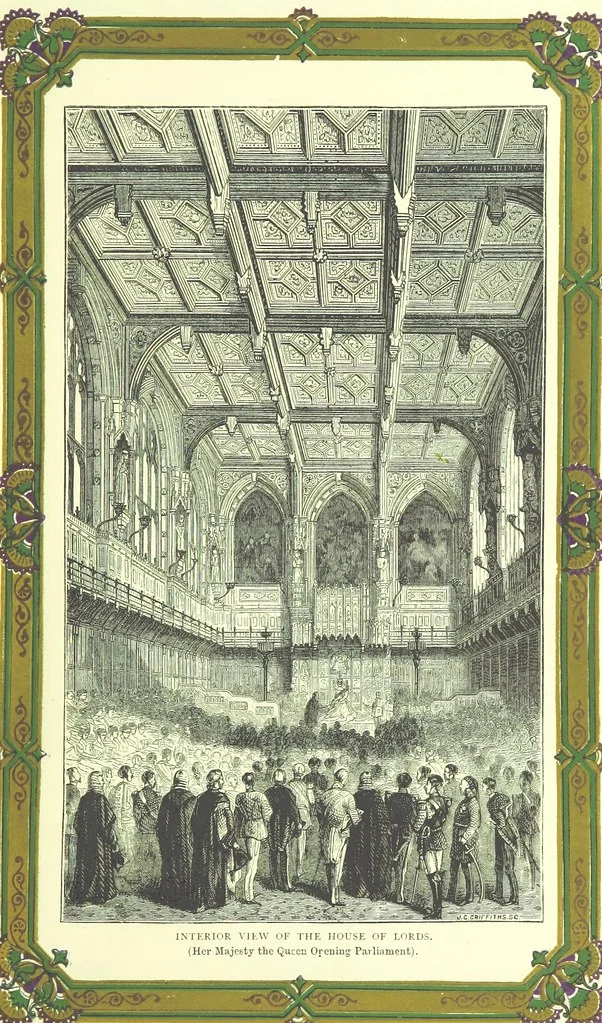 An illustration from London (illustrated). A complete guide to the leading hotels, places of amusement ... Also a directory ... of first-class reliable houses in the various branches of trade, 1872, leaf 89