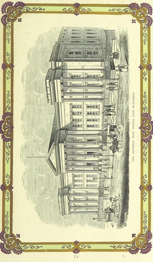 An illustration from London (illustrated). A complete guide to the leading hotels, places of amusement ... Also a directory ... of first-class reliable houses in the various branches of trade, 1872, leaf 105