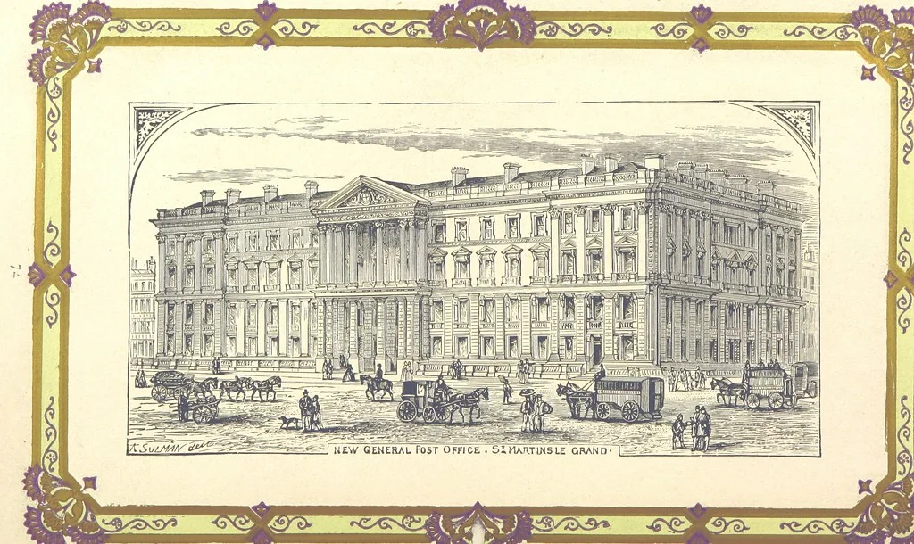 An illustration from London (illustrated). A complete guide to the leading hotels, places of amusement ... Also a directory ... of first-class reliable houses in the various branches of trade, 1872, leaf 106