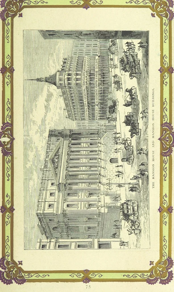 An illustration from London (illustrated). A complete guide to the leading hotels, places of amusement ... Also a directory ... of first-class reliable houses in the various branches of trade, 1872, leaf 107
