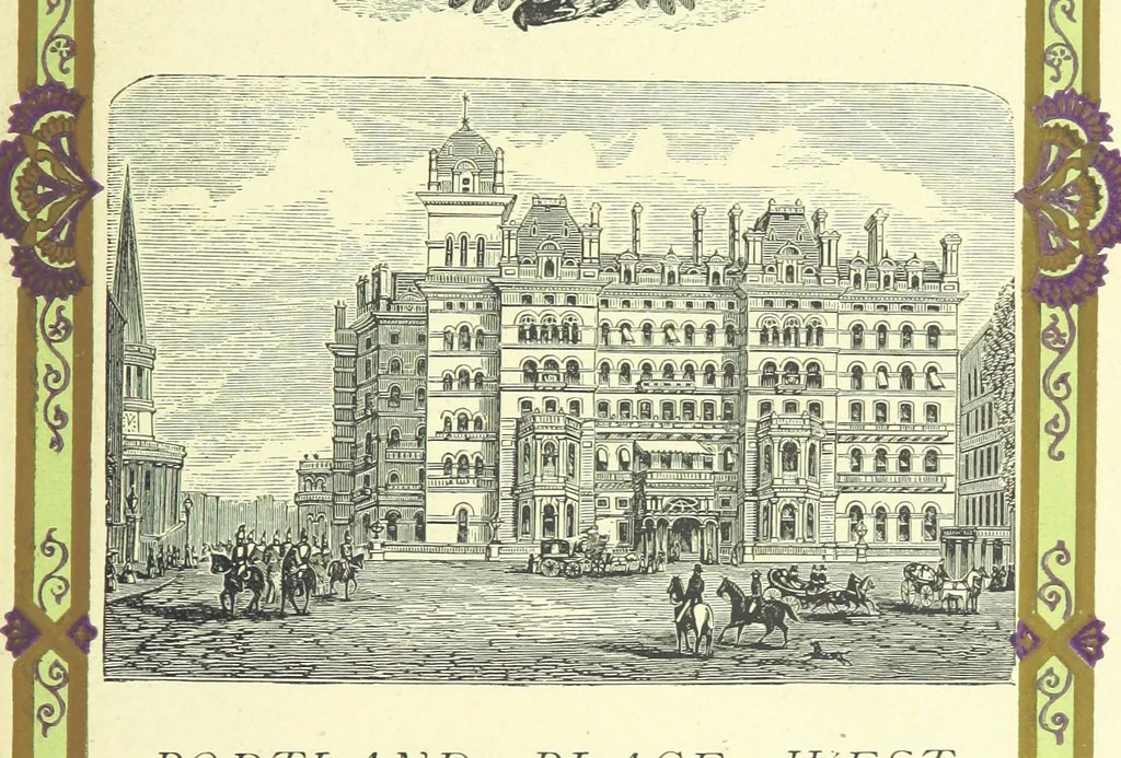 An illustration from London (illustrated). A complete guide to the leading hotels, places of amusement ... Also a directory ... of first-class reliable houses in the various branches of trade, 1872, leaf 179