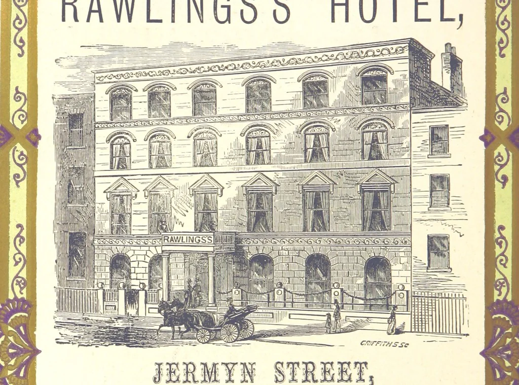 An illustration from London (illustrated). A complete guide to the leading hotels, places of amusement ... Also a directory ... of first-class reliable houses in the various branches of trade, 1872, leaf 182