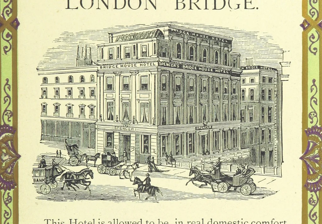 An illustration from London (illustrated). A complete guide to the leading hotels, places of amusement ... Also a directory ... of first-class reliable houses in the various branches of trade, 1872, leaf 183